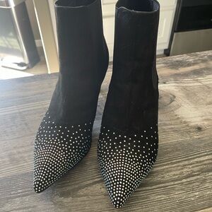 Elegant Black Studded Ankle Boots